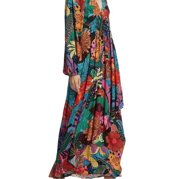 FARM Rio Black Cool Leopards Maxi Dress Large NWT - Picture 15 of 16